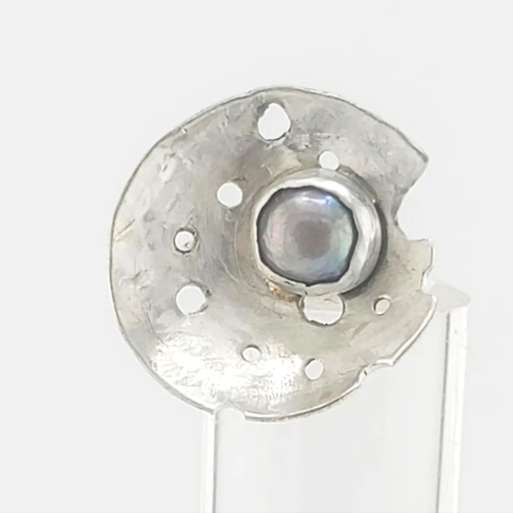 SWEETWATER pearl ring handmade in sterling silver metal size 7 - Picture 1 of 4